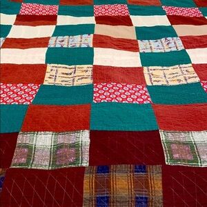 Vintage Handmade Pieced Quilt Reversible